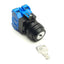 Used Lot of 2 IDEC HW1K-2B20 Keyed Selector Switch, 22mm, 2-NO, Retained Right 2-Pos