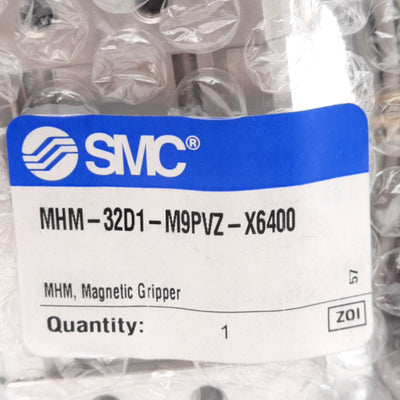 New SMC MHM-32D1-M9PVZ-X6400 Magnetic Gripper 80N 0.6MPa 24VDC 3-Wire PNP Rc1/8