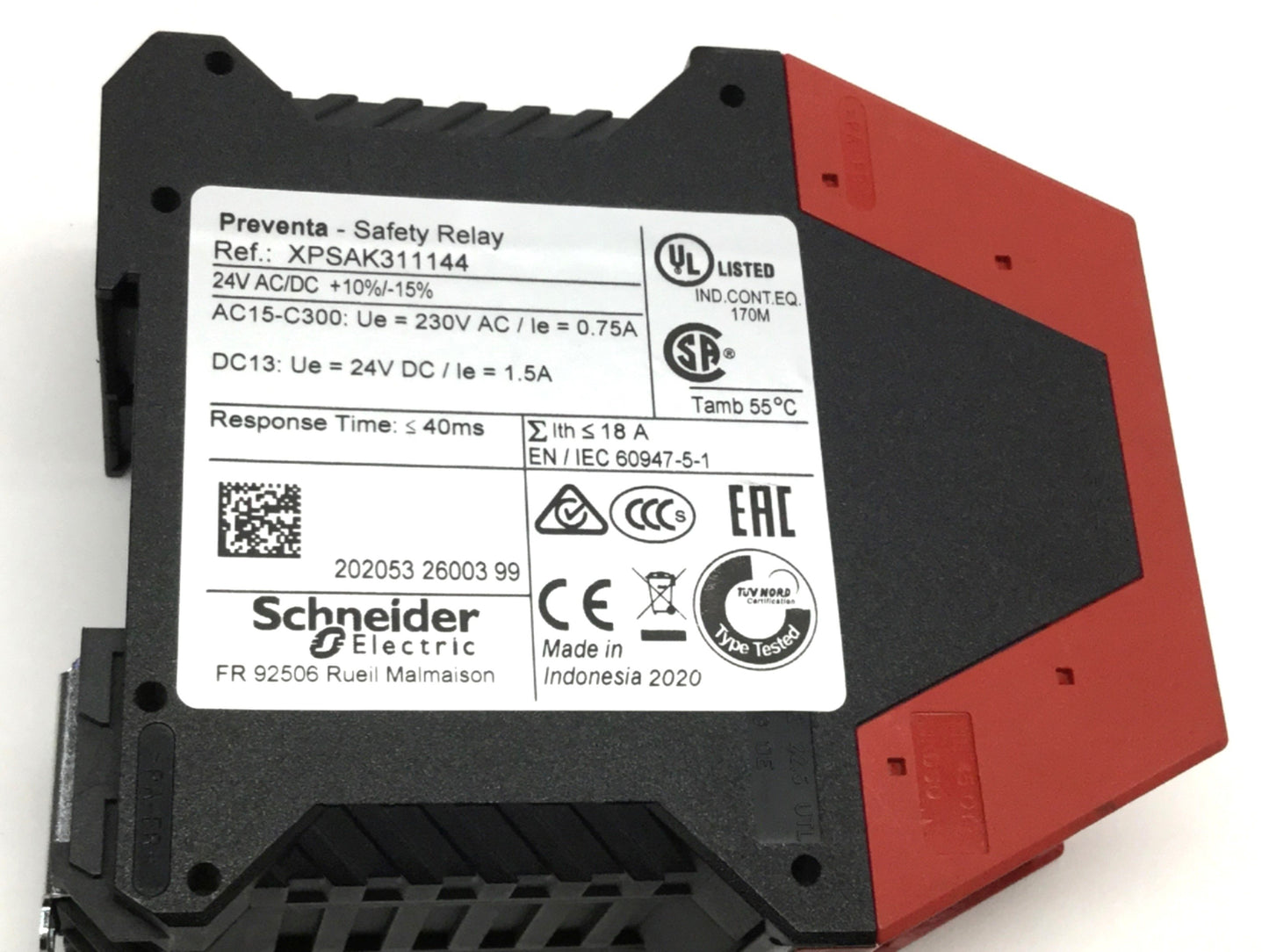 Used Schneider XPSAK311144 PREVENTA XPS-AK E-Stop Safety Relay Module 24V AC/DC