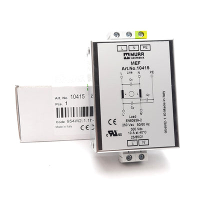 New Murrelektronik 10415 MEF EMC-Filter, 250VAC/300VDC 10A, 5mA @ 250VAC Leakage