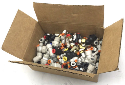 Used 4 Pounds of Randomly Assorted Pneumatic Fittings, See Pictures for Details