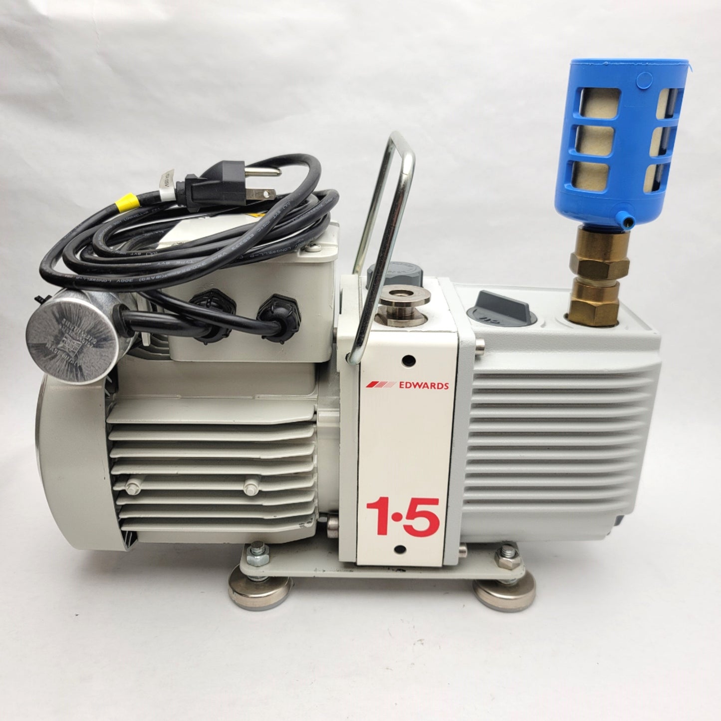 Used Edwards E2M1.5 Rotary Vane Vacuum Pump NW10, 2.0m³h-¹, 5 x 10-4 mbar, 115VAC