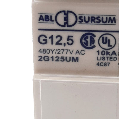 New – Open box Altech 2G125UM Circuit Breaker, 277VAC 12.5A, 2-Pole, G-Curve, DIN Rail