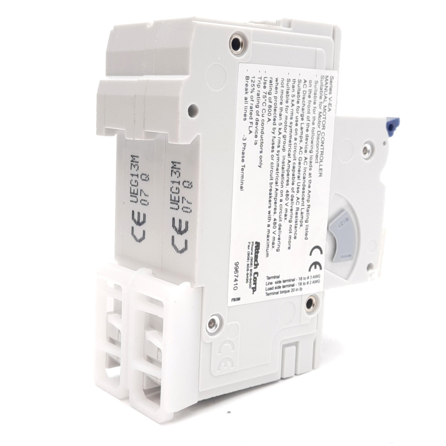 New – Open box Altech 2G125UM Circuit Breaker, 277VAC 12.5A, 2-Pole, G-Curve, DIN Rail