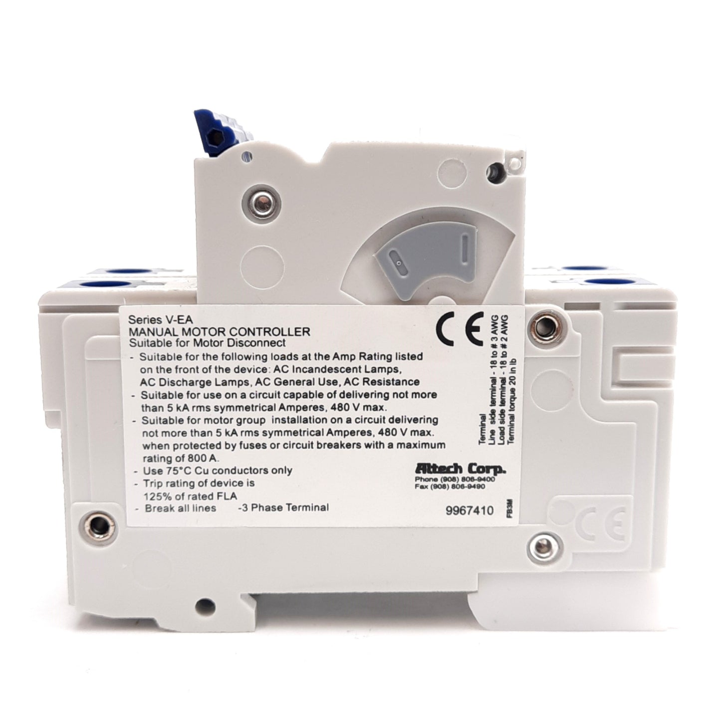 New – Open box Altech 2G125UM Circuit Breaker, 277VAC 12.5A, 2-Pole, G-Curve, DIN Rail