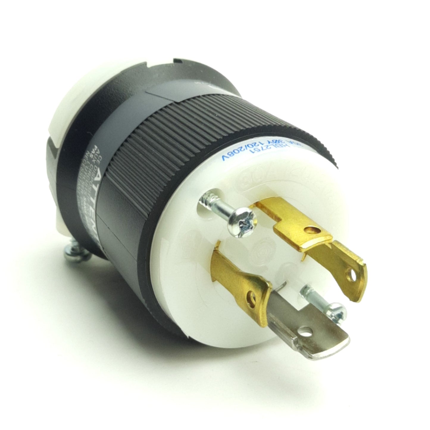 Used Hubbell HBL2751 Twist-Lock Locking Plug 30A 3-Ph 120/280VAC 4-P 4-Wire No Ground