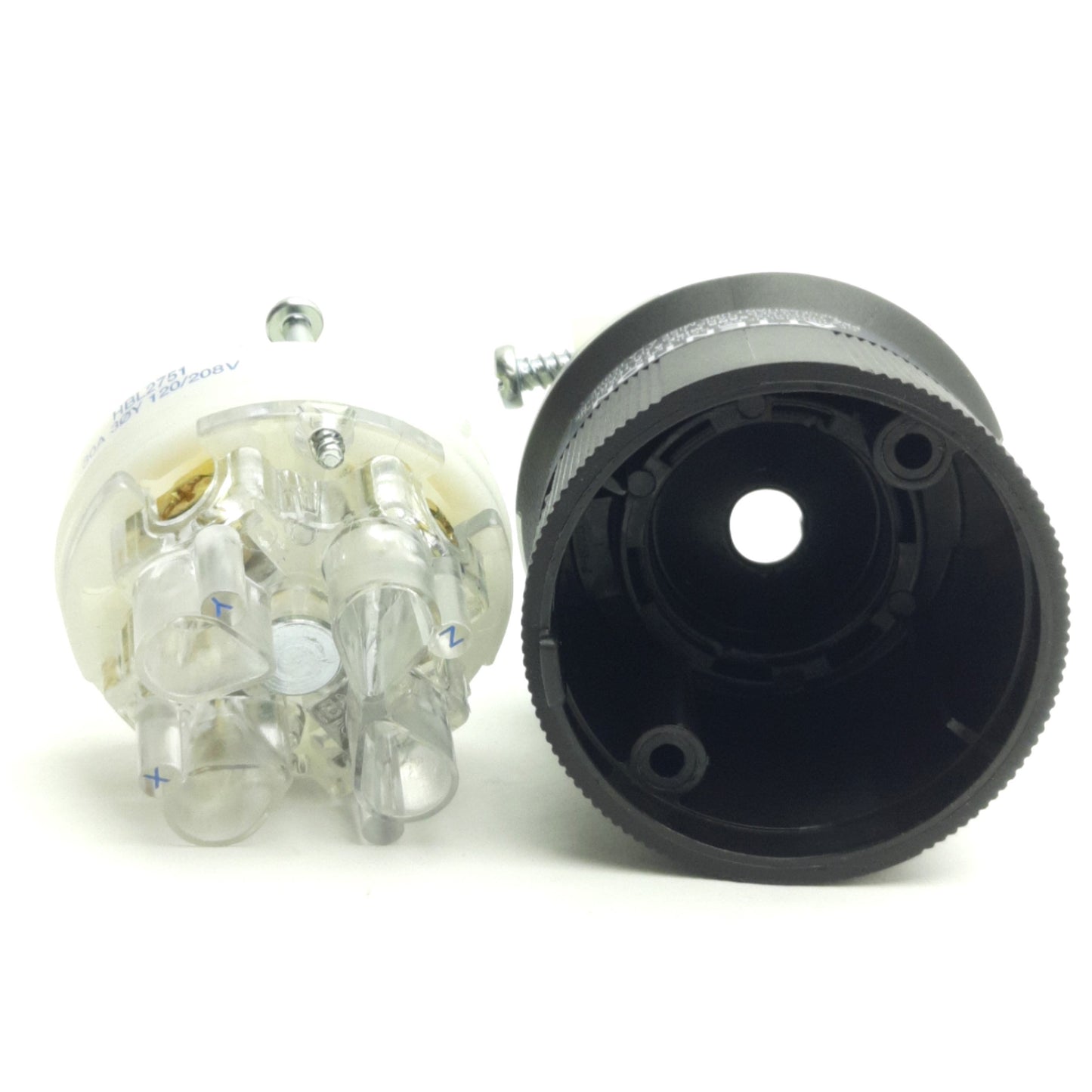 Used Hubbell HBL2751 Twist-Lock Locking Plug 30A 3-Ph 120/280VAC 4-P 4-Wire No Ground