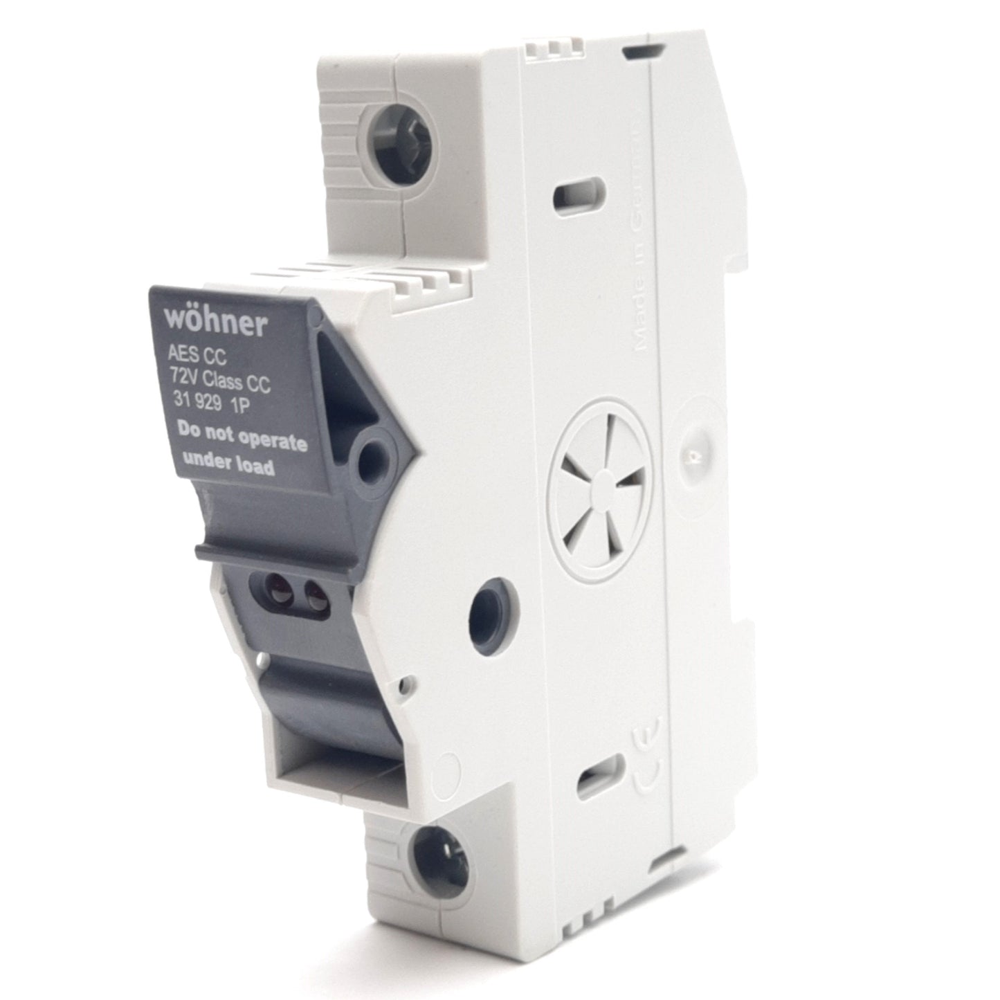 New – Open box Lot of 3 Wohner 31929 Fuse Holder, 1-Phase, Class CC, 72V 30A, DIN Rail