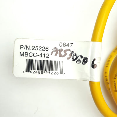 Used Banner Engineering MBCC-412 25226 Mini Style Quick Disconnect Cable 4-Pin 8 Feet