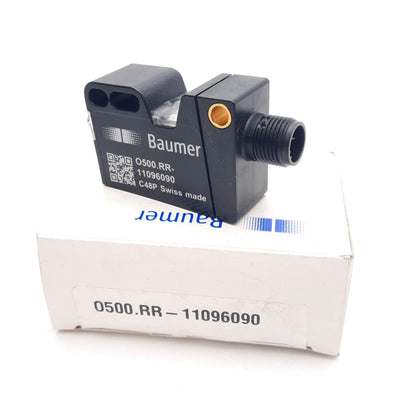 New Baumer O500.RR-11096090 Retro-Reflective Sensor, 7.5m Range, 630nm, 10-30VDC