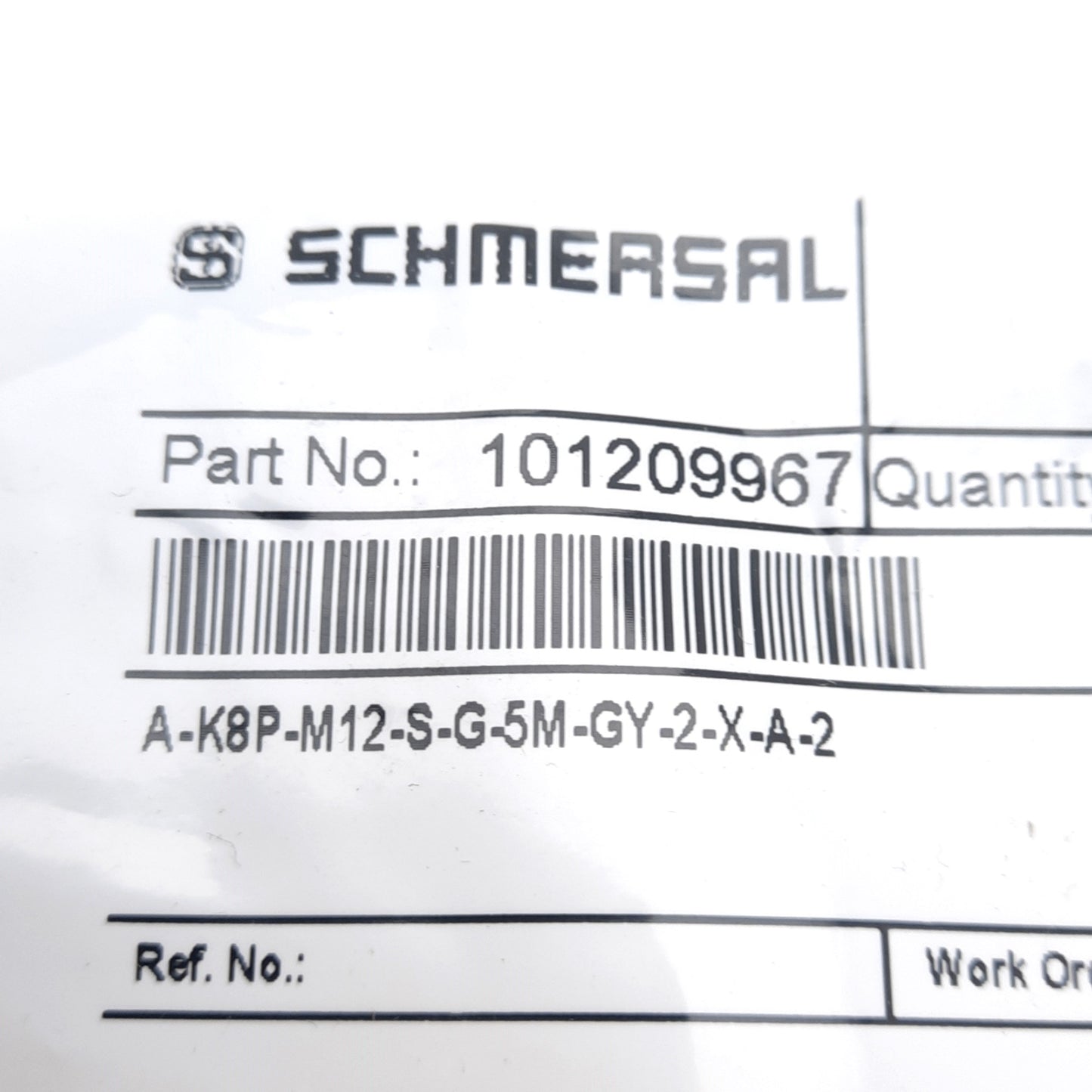 New Schmersal A-K8P-M12-S-G-5M-GY-2-X-A-2 Cable, M12 8-Pin Female Straight, 250V 4A