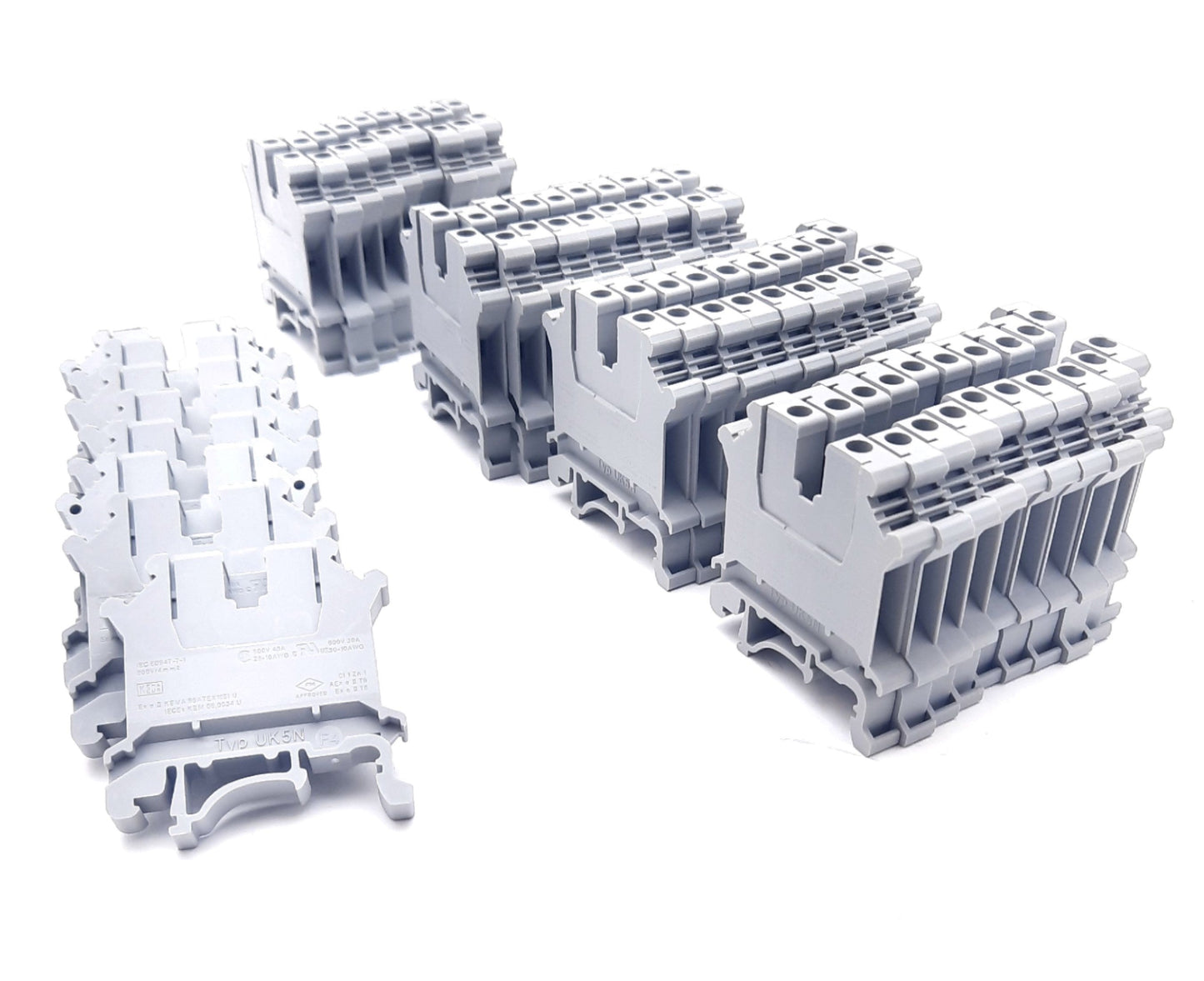 Used Lot of 47 Phoenix Contact UK 5 Feed-Through Terminal Block 32A 800V 26-10Awg