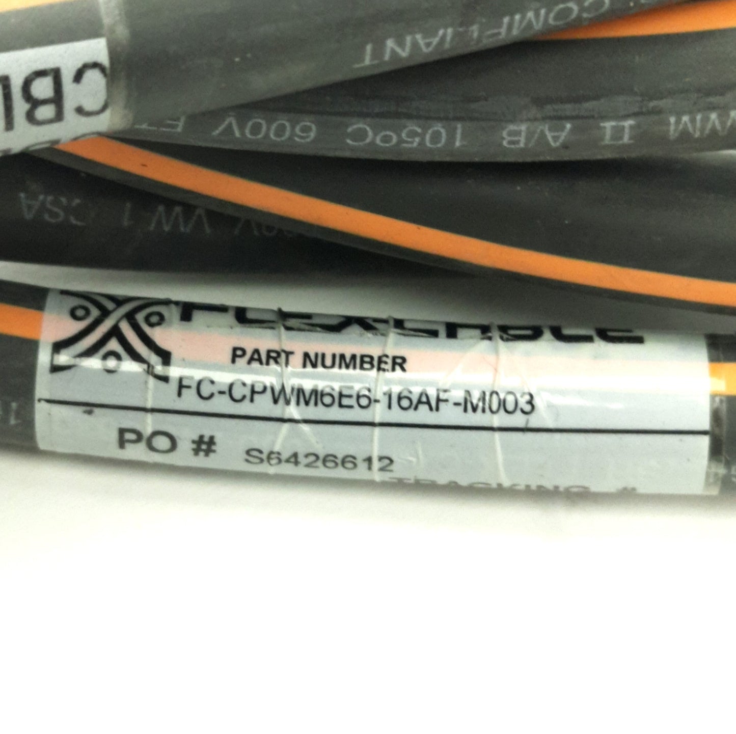 Used Flex Cable FC-CPWM6E6-16AF-M003 TLY Series Extension Power Cable, 3 Meters