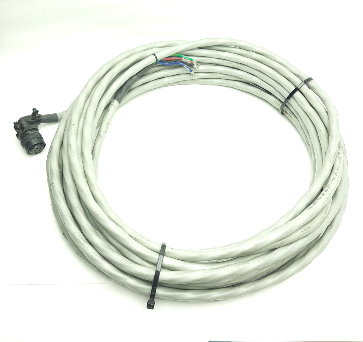 Used Parker 170-24034 Motor Cable Assembly 14AWG, 50Ft, Right Angled Female, 3/4"