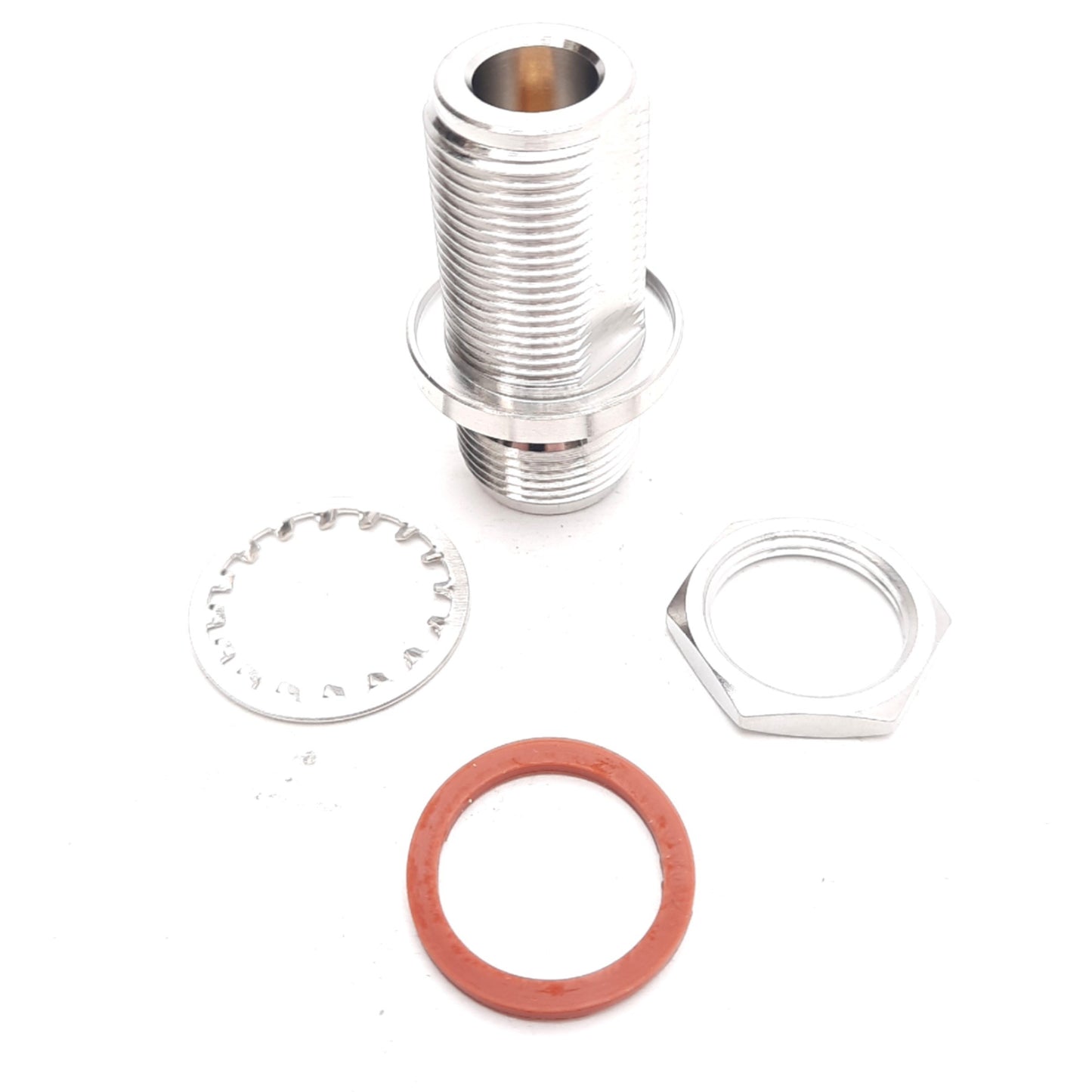 New Lot of 8 Amphenol 172124 N-Type Bulkhead Adapter, N-Type Female to N-Type 50 Ohm