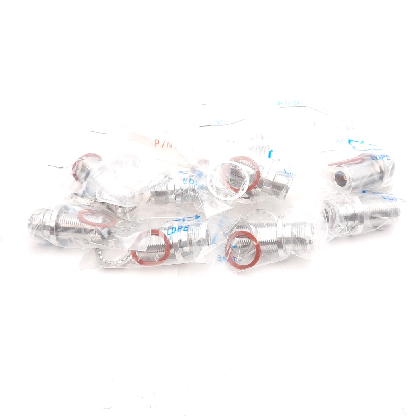 New Lot of 8 Amphenol 172124 N-Type Bulkhead Adapter, N-Type Female to N-Type 50 Ohm