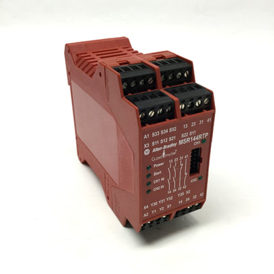 Used Allen Bradley MSR144RTP Guardmaster Safety Relay Module 2NO-2NC, 24VDC