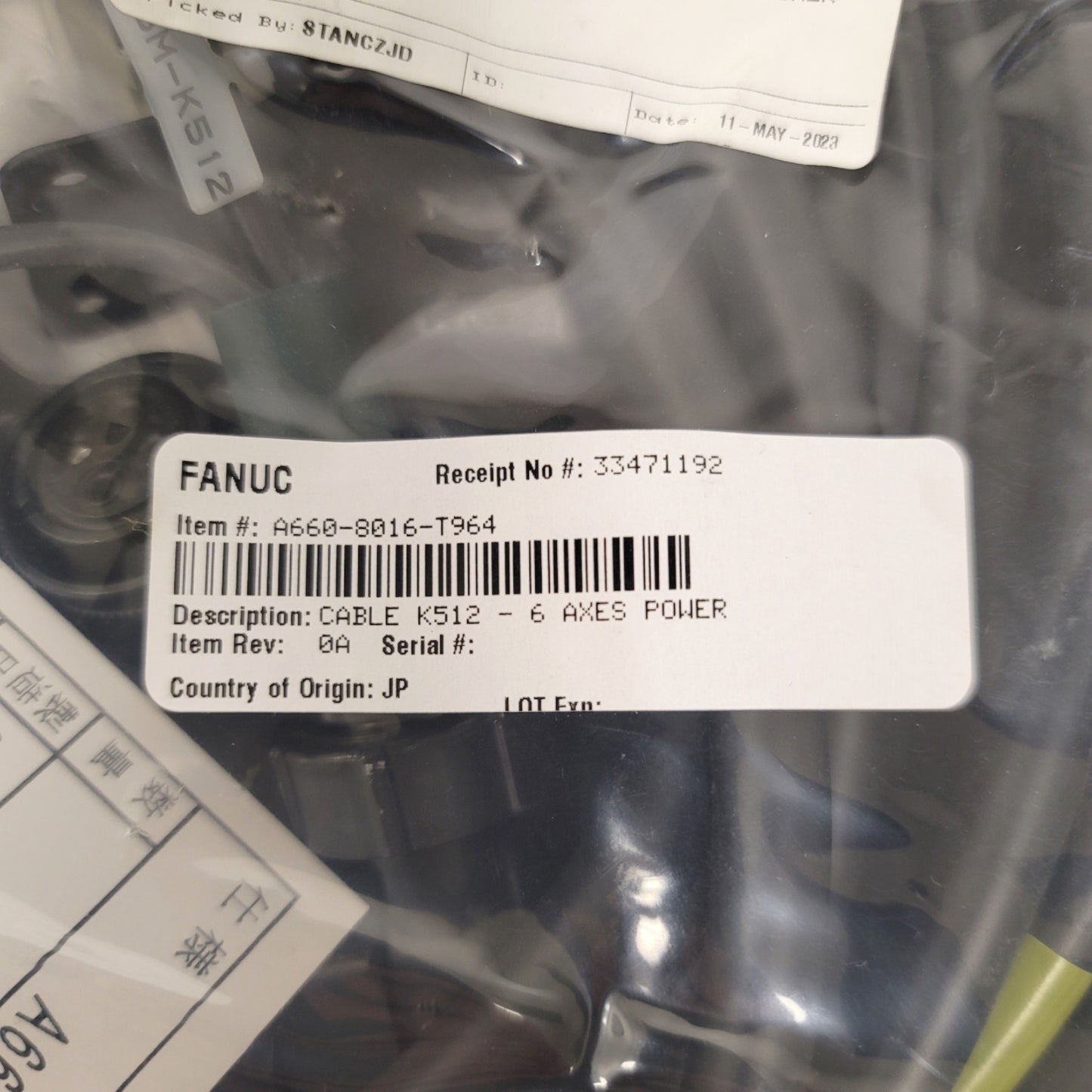 New Fanuc A660-8016-T964 K512 6-Axis Power Cable For Fanuc R-30iB/R-30iA Controller