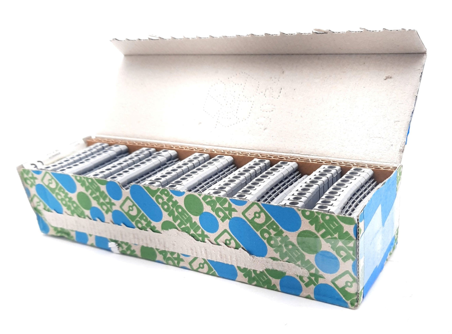 New Lot of 50 Phoenix Contact UK3N Terminal Block 2 Position 800V, 24A 24-12Awg