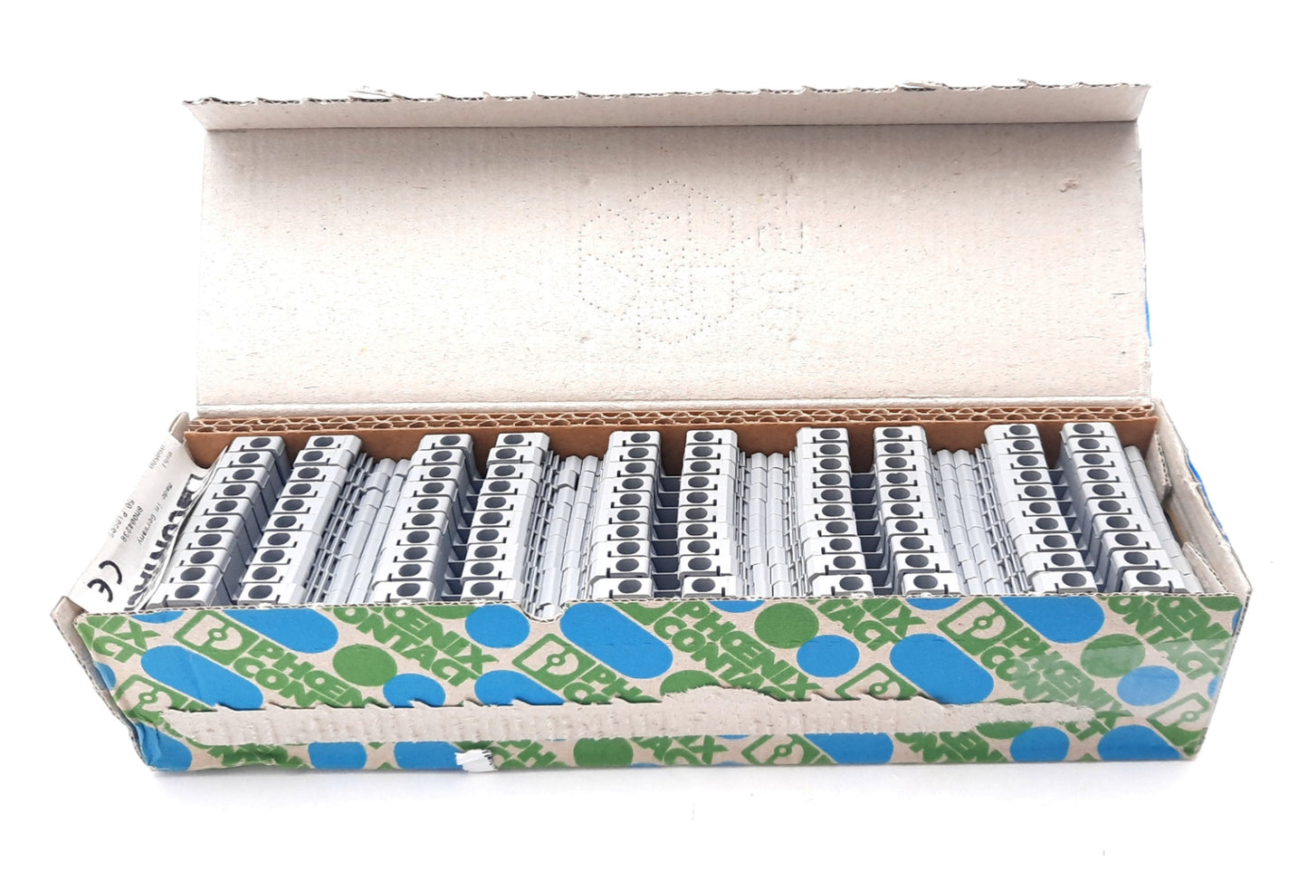 New Lot of 50 Phoenix Contact UK3N Terminal Block 2 Position 800V, 24A 24-12Awg