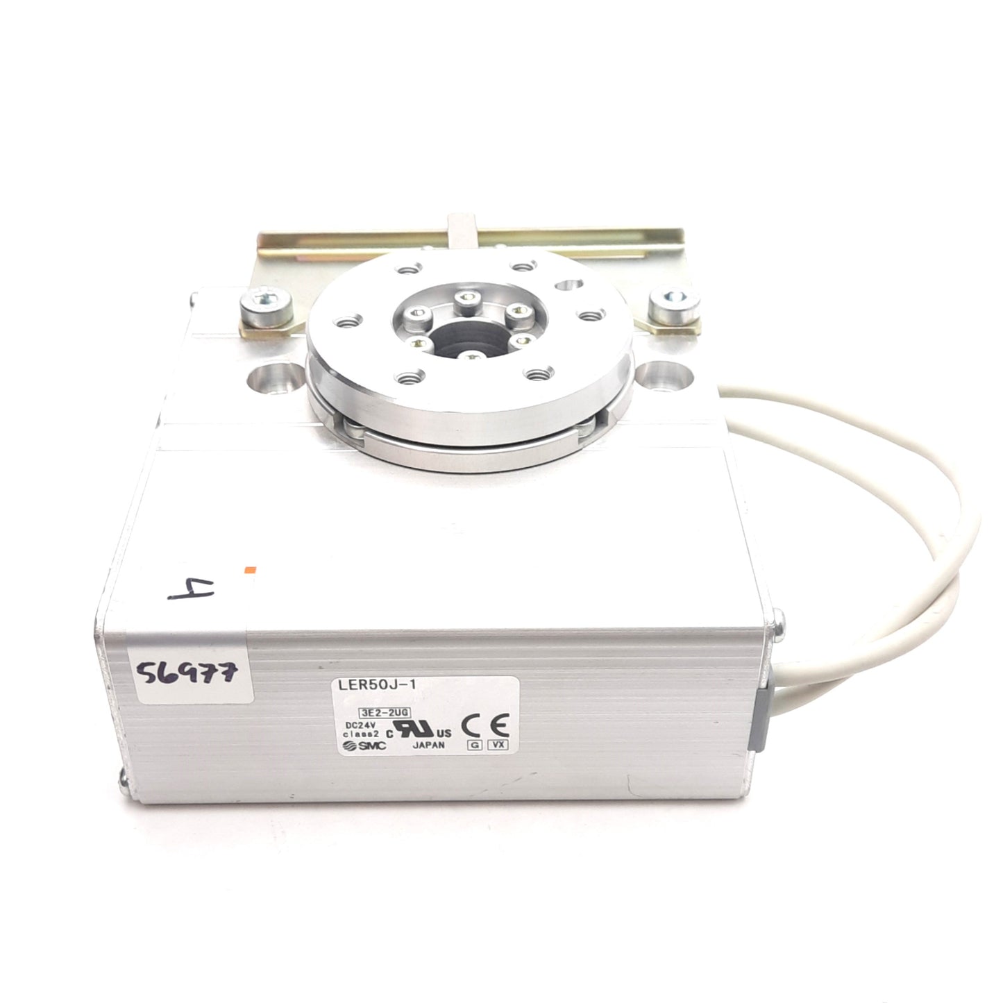 Used SMC LER50J-1 Electric Rotary Table 320° Rotation, 30°/sec, 6.6N Torque, 24VDC