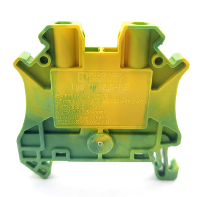 New Lot of 50 Phoenix Contact UT 2,5-PE Ground Terminal 2 Position 8kV, 0.77W