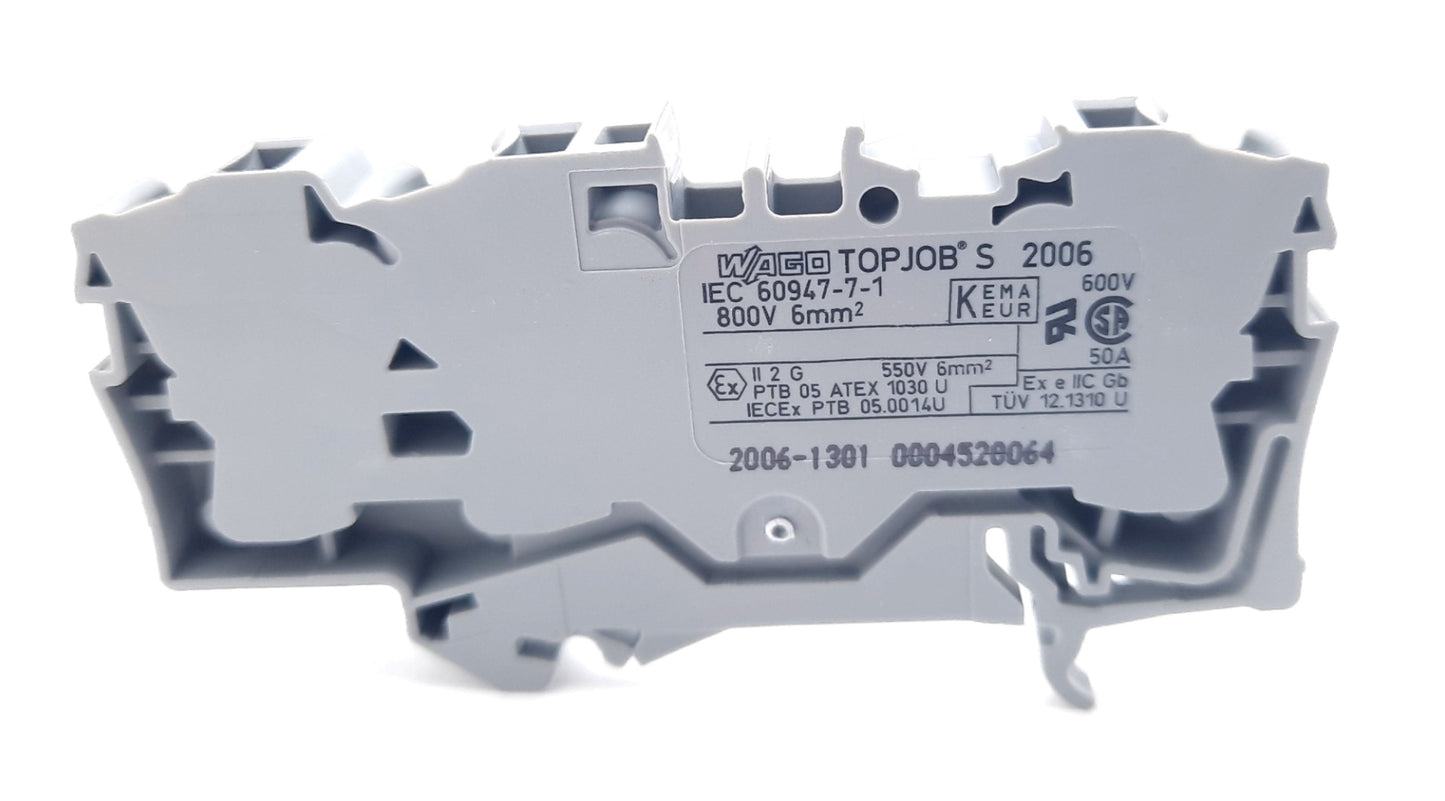 New Lot of 25 Wago 2006-1301 TopJob Feedthrough Terminal Block 600V 50A 20-8 AWG