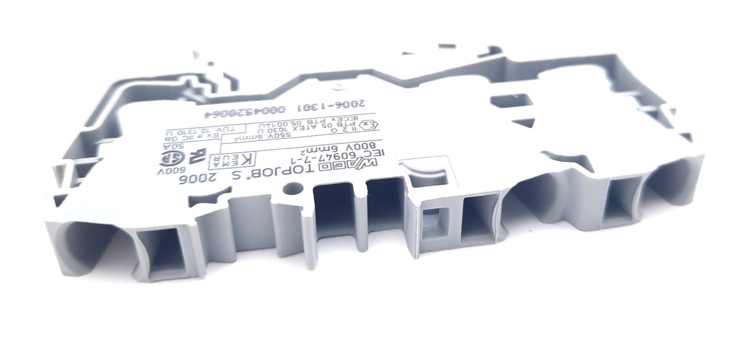 New Lot of 25 Wago 2006-1301 TopJob Feedthrough Terminal Block 600V 50A 20-8 AWG
