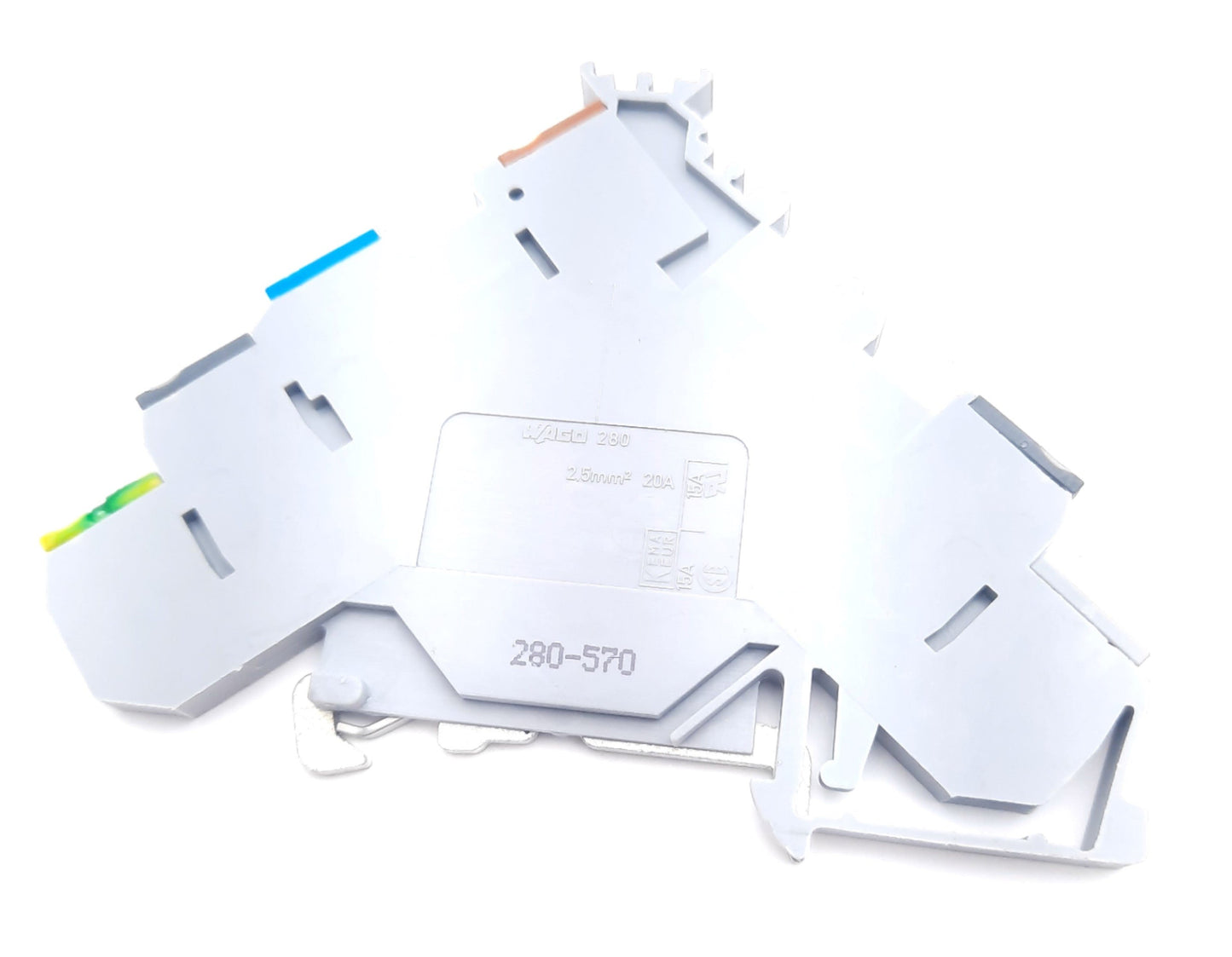 New – Open box Lot of 4 Wago 280-570 4 Conductor Sensor Terminal Block 400V, 20A, 12-28Awg