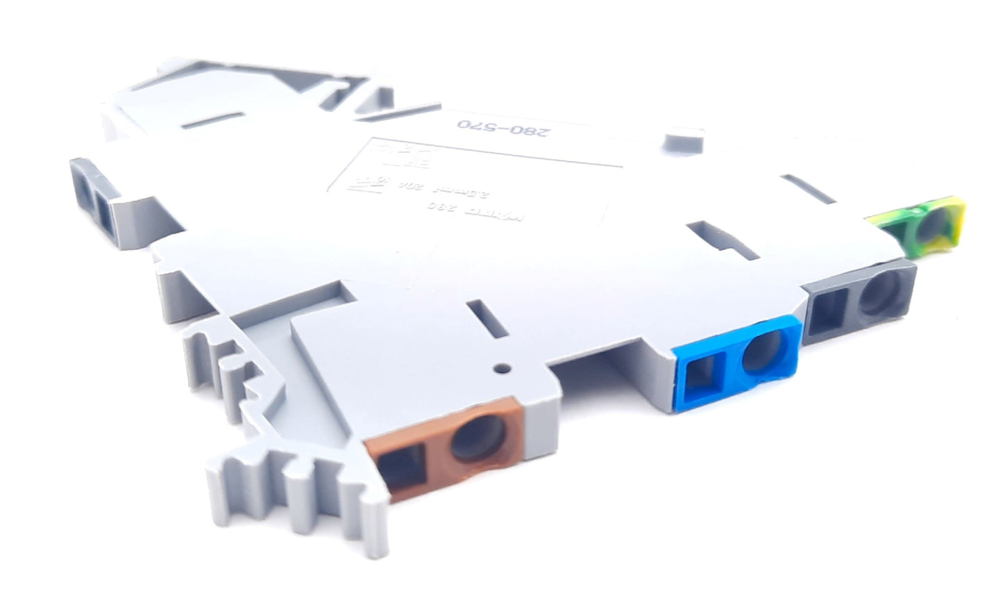 New – Open box Lot of 4 Wago 280-570 4 Conductor Sensor Terminal Block 400V, 20A, 12-28Awg