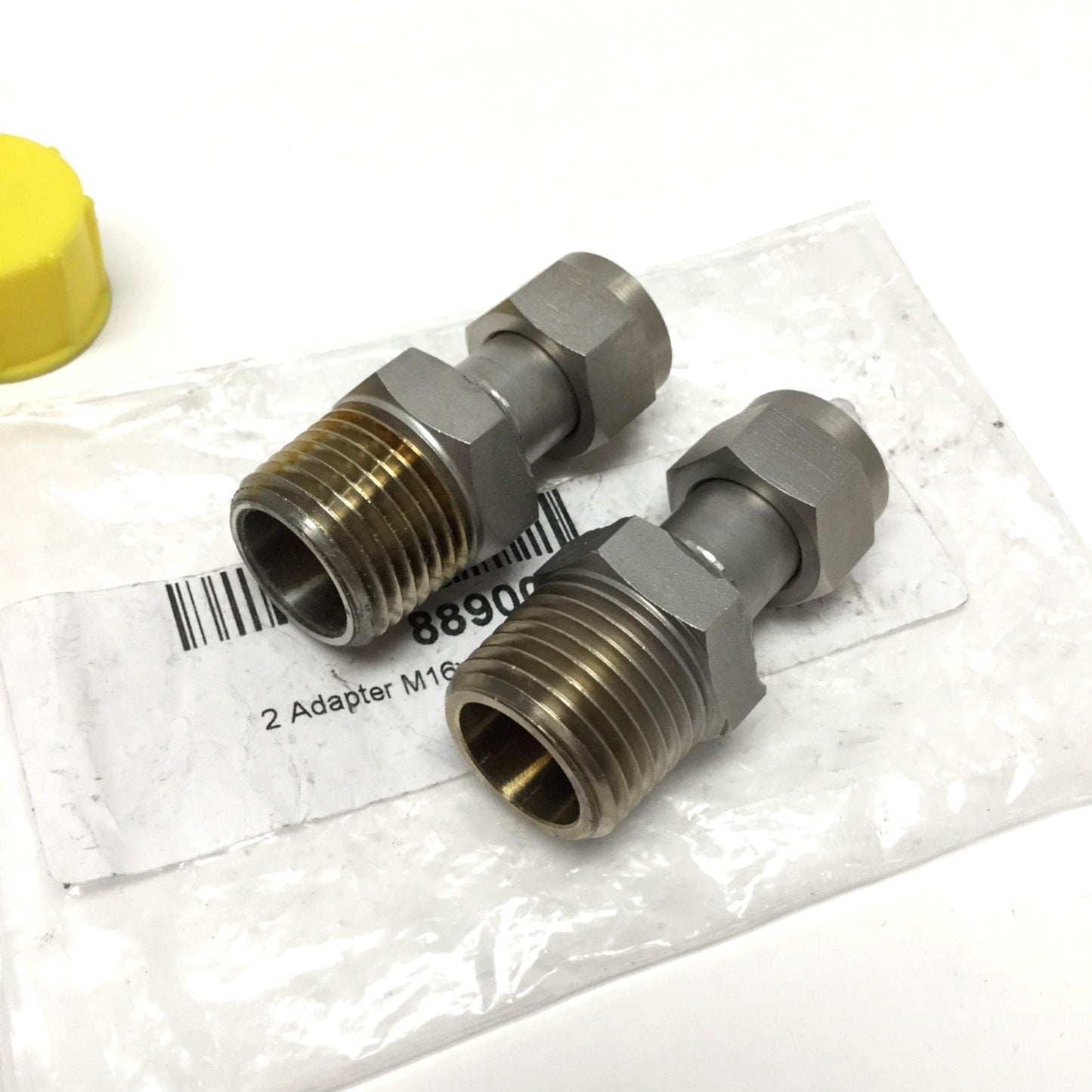 New Lot of 2 Julabo 8890008 Stainless Adapter Fittings M16x1 Female to 1/2" NPT