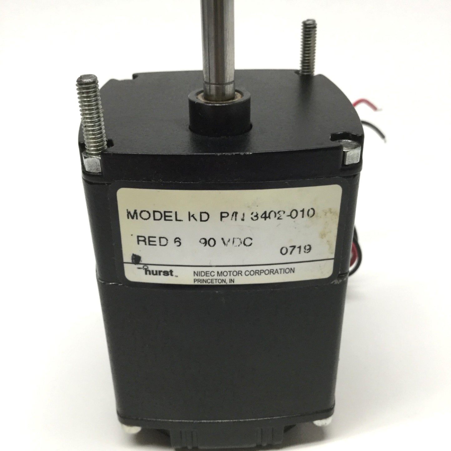 Used Hurst Nidec 3402-010 Model KD Brushed DC Gearmotor 7oz-in, 90VDC, 2.25W, 385RPM