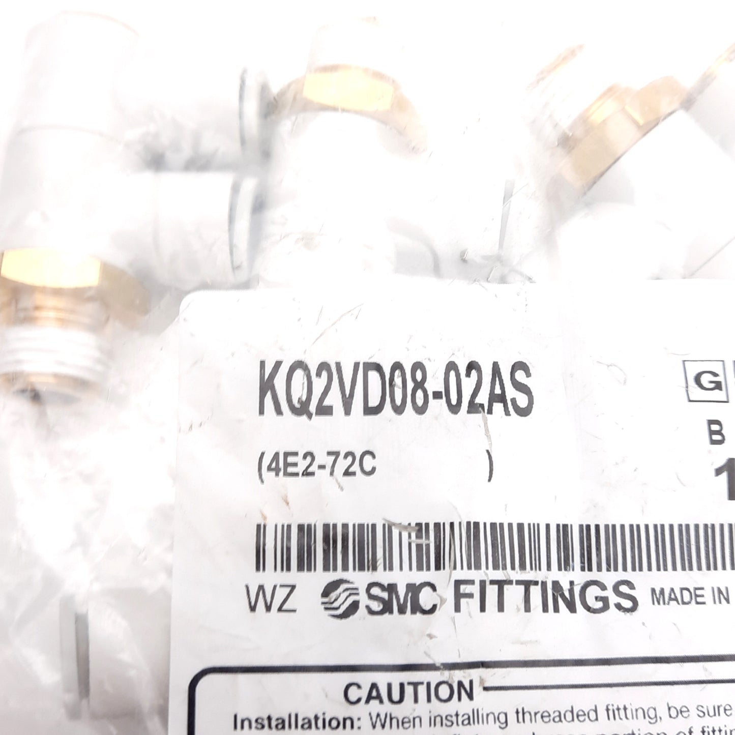 New Lot of 10 KQ2VD08-02AS Universal Double Male Elbow, Rc1/4 Thread, ø8mm One-Touch
