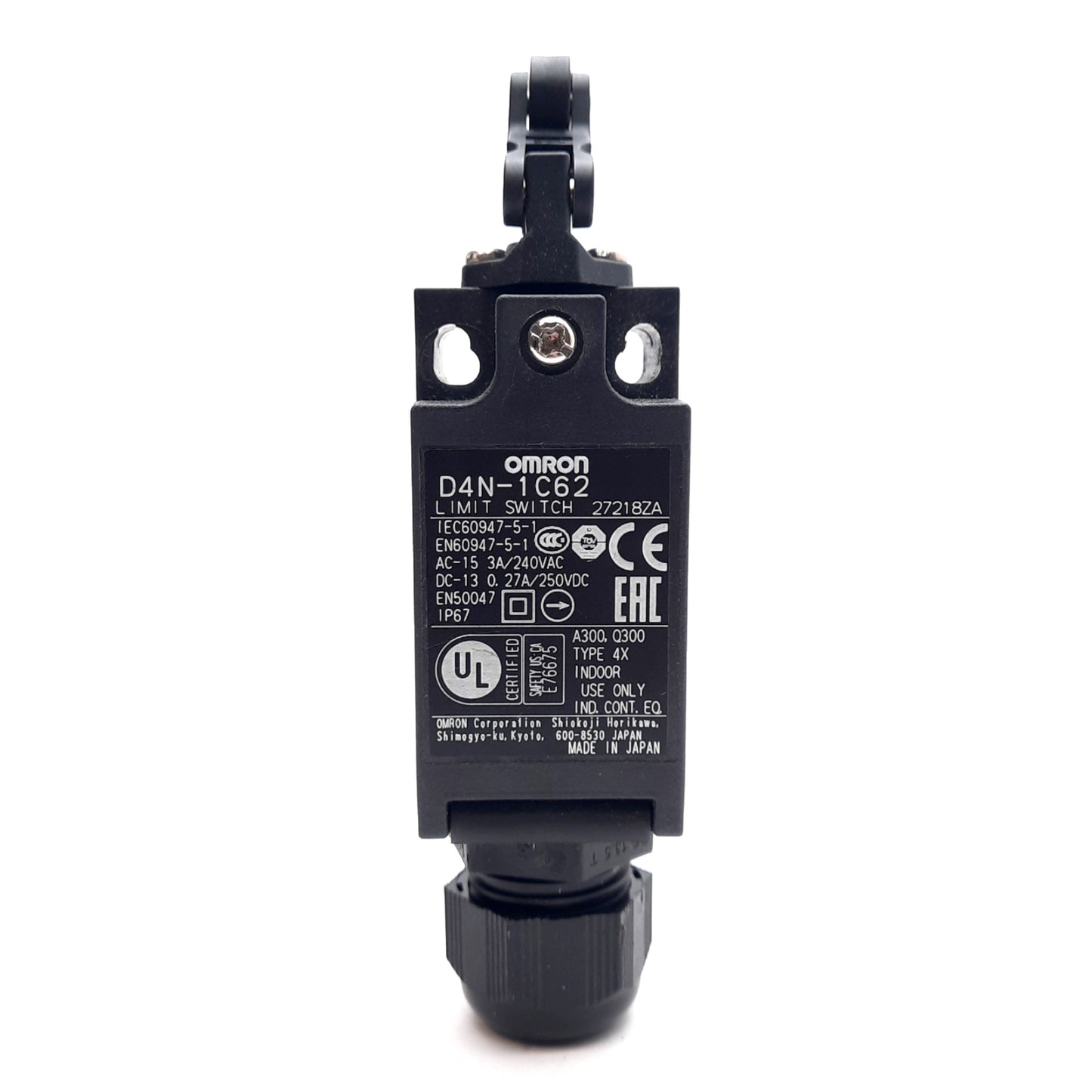 New – Open box Omron D4N-1C62 Limit Switch, Pg13.5 Conduit, 2NC/1NO, 3A/240VAC 0.27A/250VDC