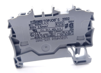 New Lot of 100 Wago 2002-1201 TOP JOB Feed-Thru Terminal Blocks, Cage-Clamp 600V 20A