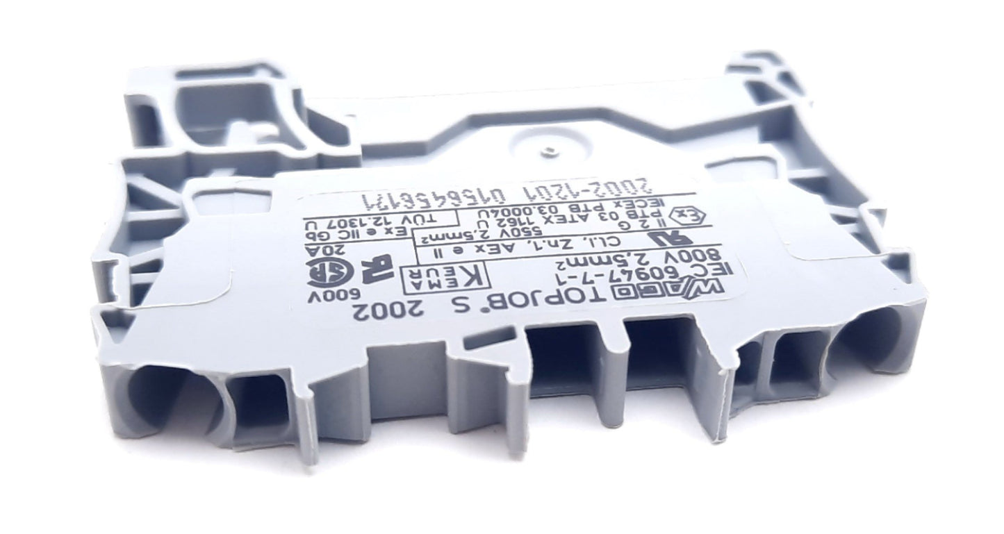 New Lot of 100 Wago 2002-1201 TOP JOB Feed-Thru Terminal Blocks, Cage-Clamp 600V 20A