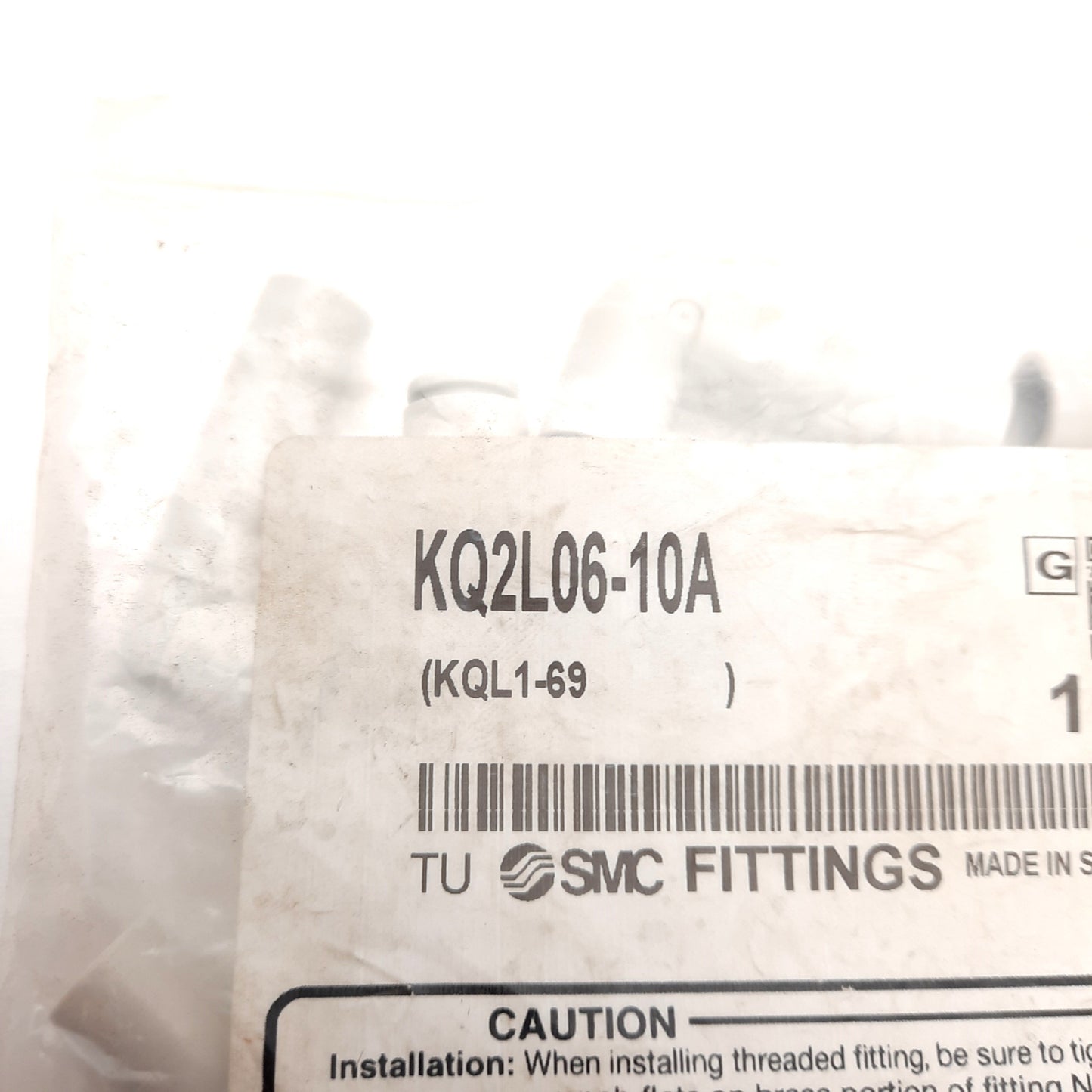 New Lot of 10 SMC KQ2L06-10A Elbow Fitting, ø6mm One-Touch to ø10mm Tube, 1MPa