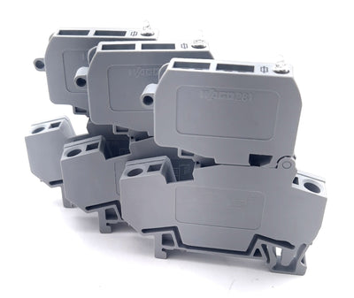 New – Open box Lot of 3 Wago 281-623/281-418 2 Conductor Fuse Terminal Block 800V, 10A