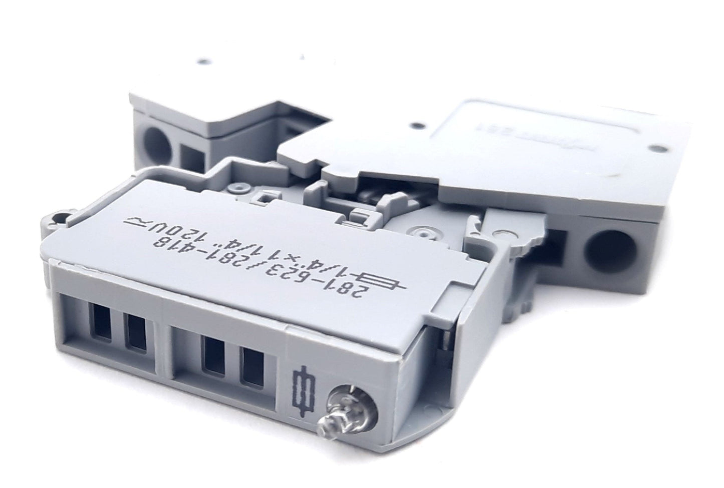 New – Open box Lot of 3 Wago 281-623/281-418 2 Conductor Fuse Terminal Block 800V, 10A