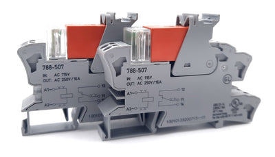 New – Open box Lot of 2 Wago 788-507 General Purpose Relay SPDT IP20, 250VAC, 16A, 4000VA, 8mA
