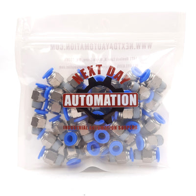 New Lot of 40 SPC PC 1/4-N01U EPNI Pneumatic Fittings, ø1/4in One-Touch to 1/8in NPT