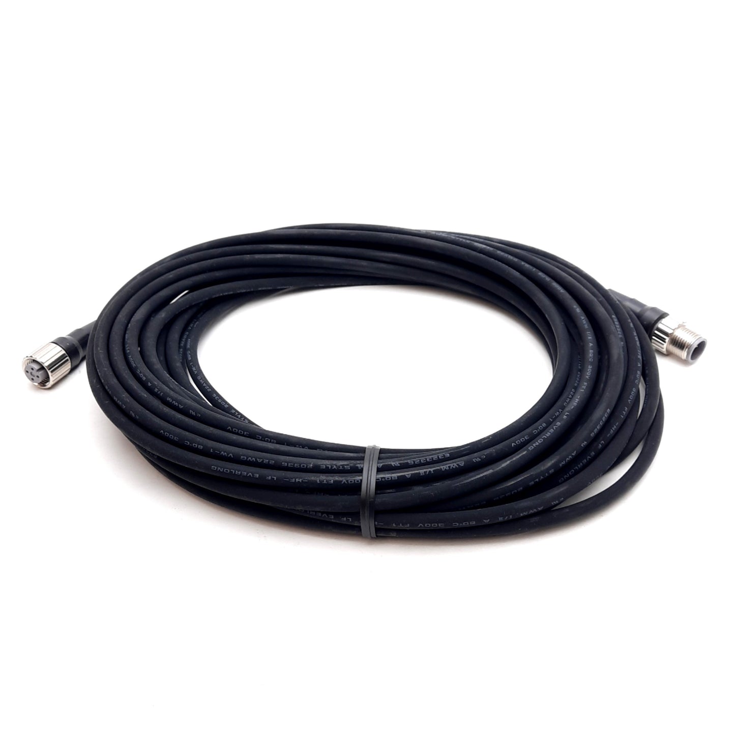 New Omron XS2W-M12PUR4SS10M Cordset, M12 4-Pin Male Straight to Female, 250VAC/DC 4A