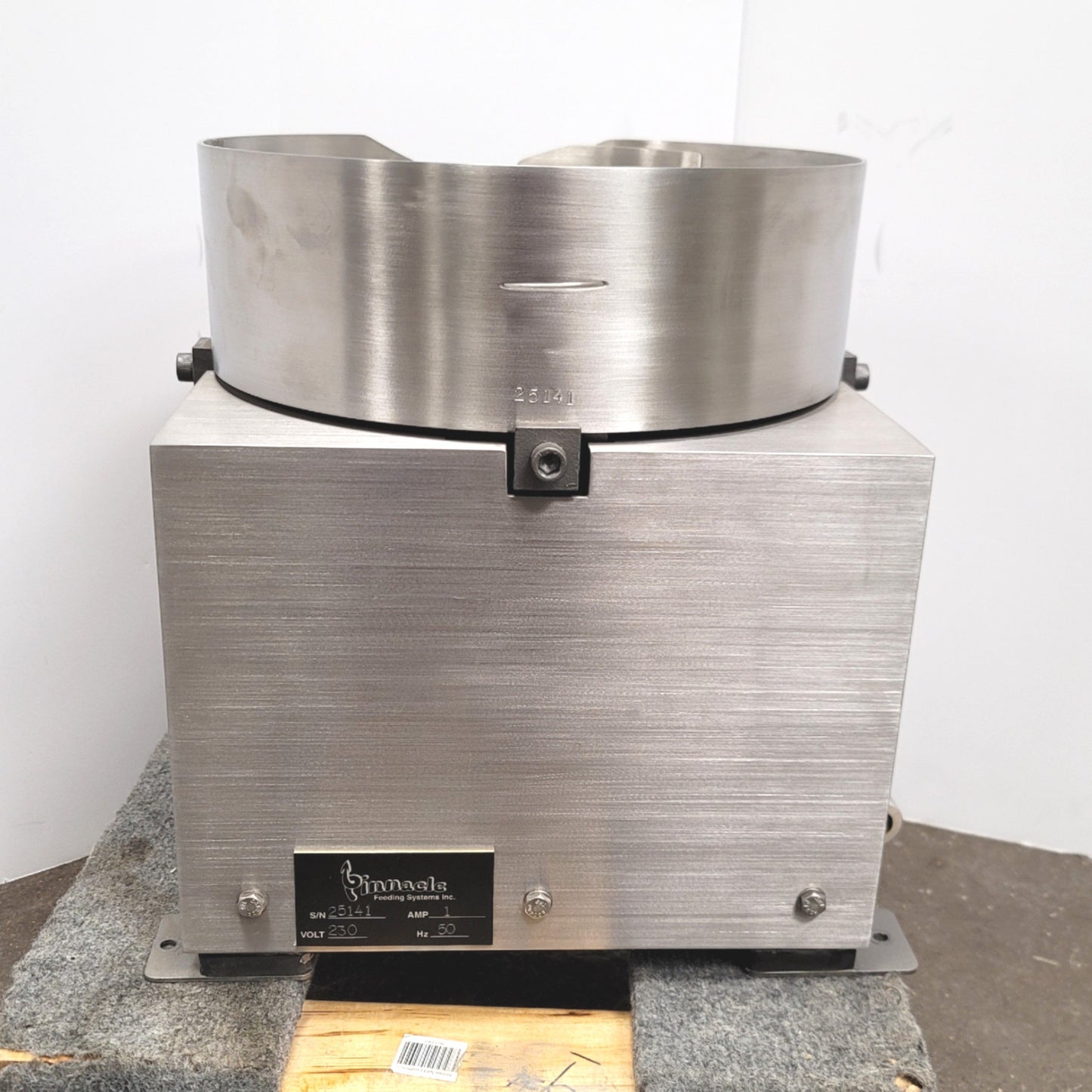 Used Pinnacle Feeding Systems Industrial Grade Vibratory Bowl Feeder 12", 230VAC