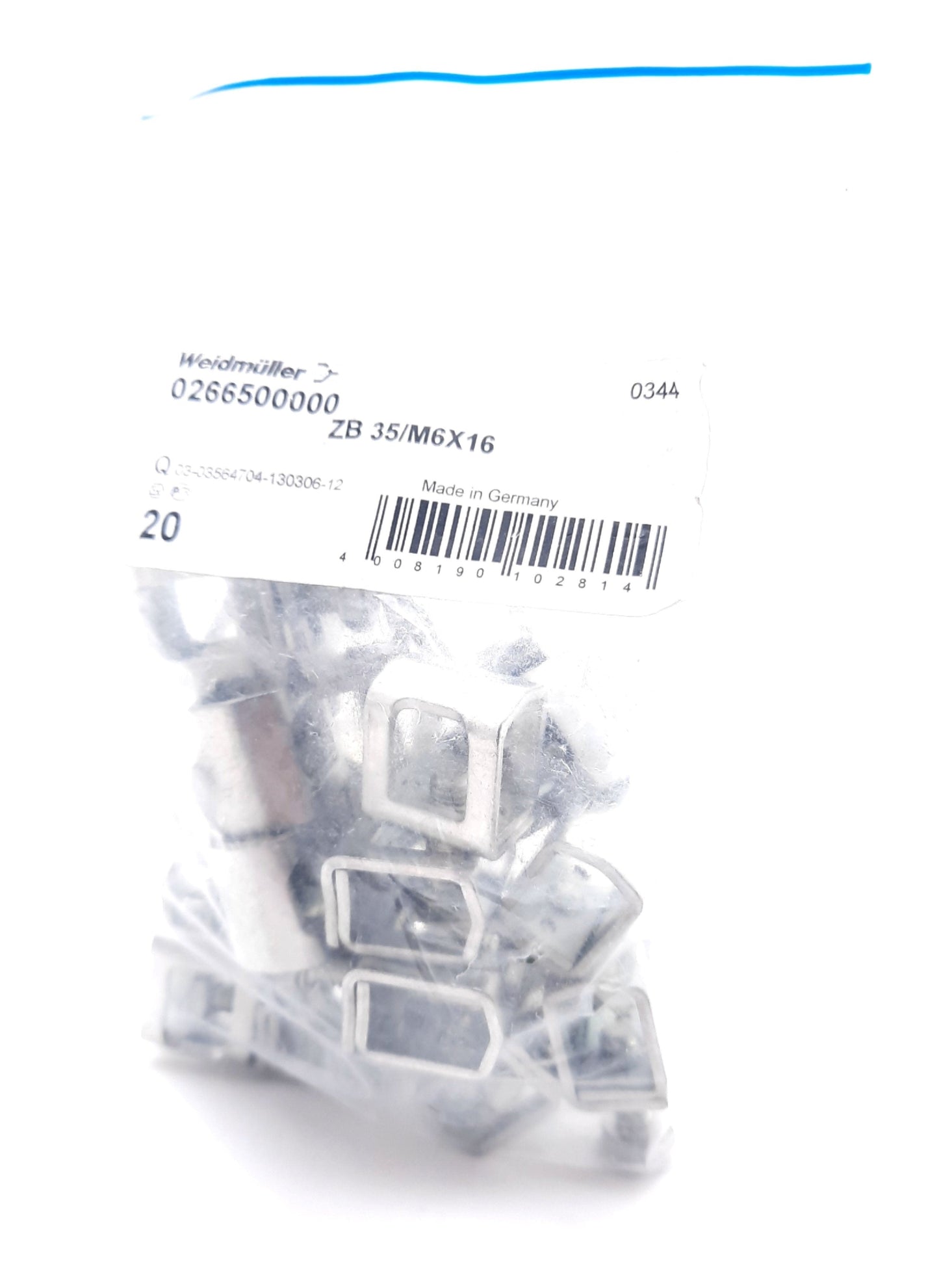 New Lot of 20 Weidmuller 0266500000 Clamping Yoke Steel 6-2AWG