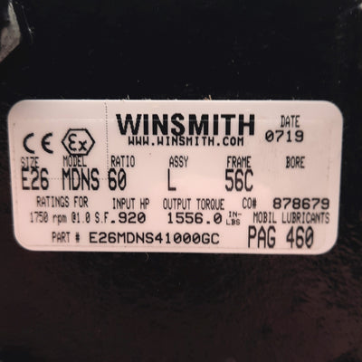 New – Open box Winsmith E26MDNS41000GC SE Encore Speed Reducer, 60:1 1750rpm 1556in-lbs 0.92HP