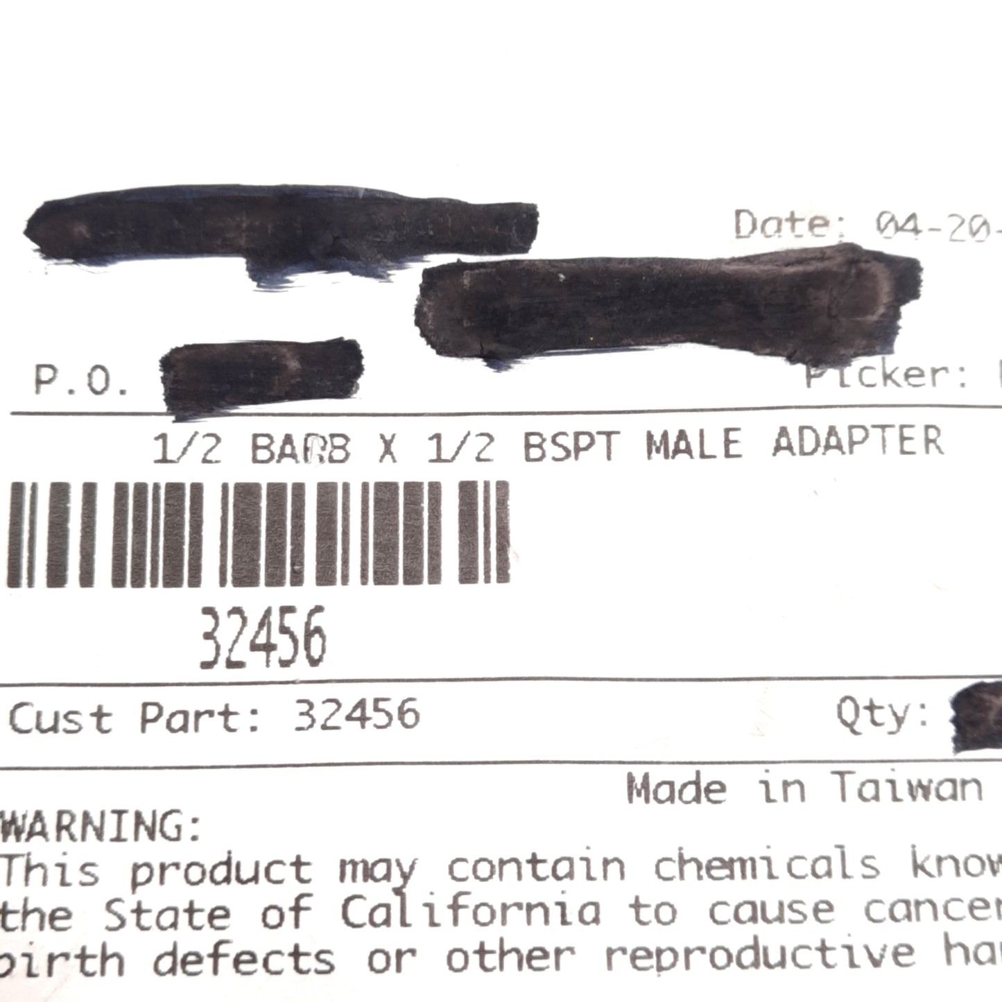 New Lot of 10 Midland 32456 Brass Male BPST Adapter, 1/2in BSPT Male to 1/2in Barb