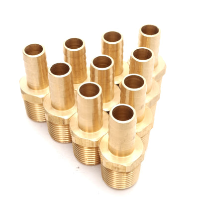 New Lot of 10 Midland 32456 Brass Male BPST Adapter, 1/2in BSPT Male to 1/2in Barb