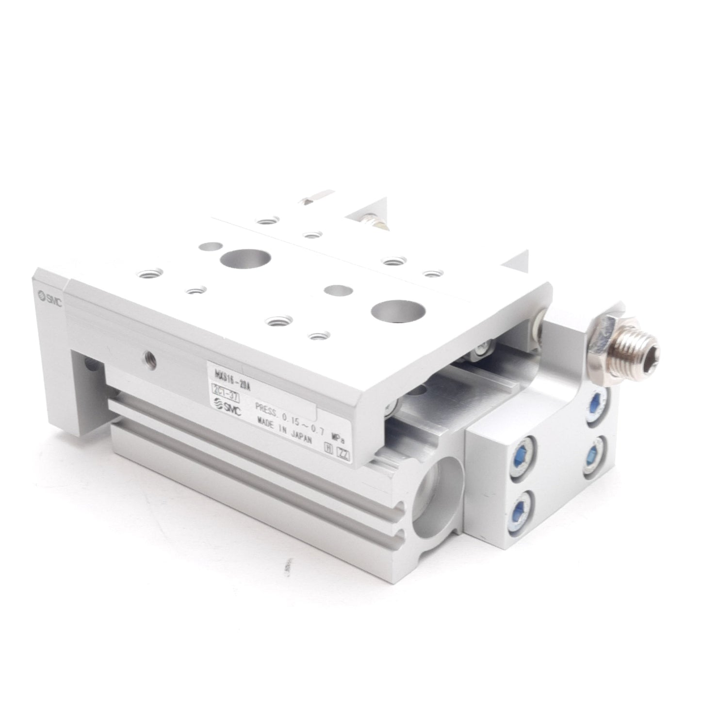 New SMC MXS16-20A Guided Cylinder ø16mm Bore, 20mm Stroke, 0.15-0.7MPa, M5x0.8 Ports