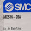 New SMC MXS16-20A Guided Cylinder ø16mm Bore, 20mm Stroke, 0.15-0.7MPa, M5x0.8 Ports