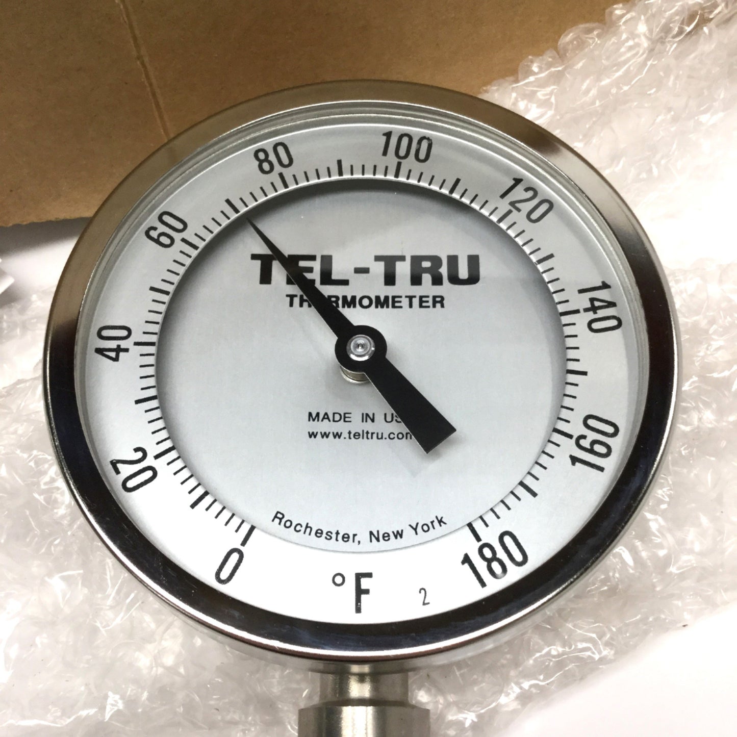 New – Open box Tel-Tru BC-450R Bimetal Thermometer Ø4" Dial, 4" Stem, 0-180°F, 1/2" NPT